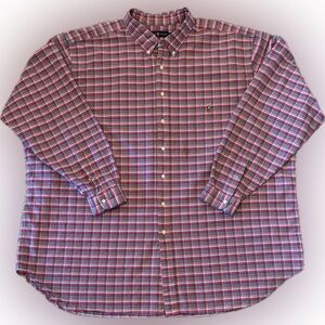 131. Ralph Lauren Pink and Blue Plaid Casual Shirt Size 4XLT